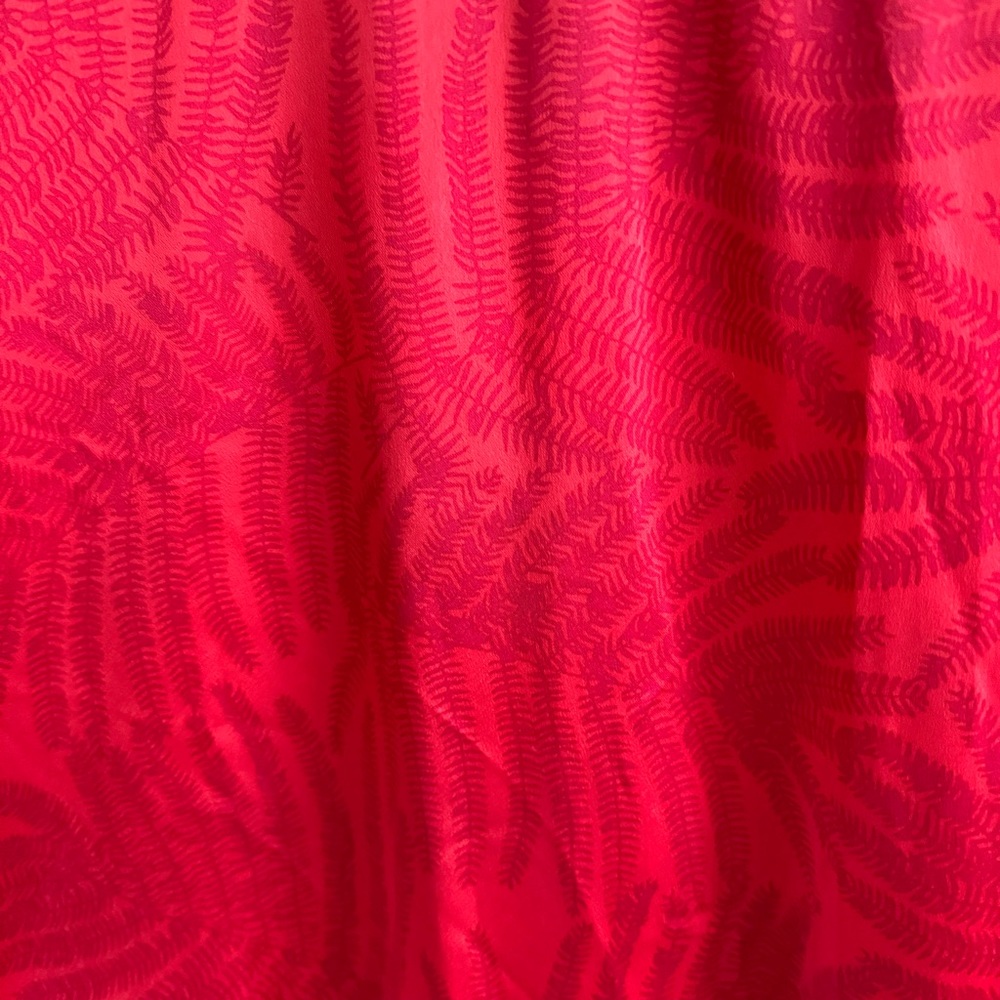 Fe Noel x Target Red Palm Leaf Contrast Print Flutter Sleeve Maxi Dress Size 4 - Picture 3 of 4